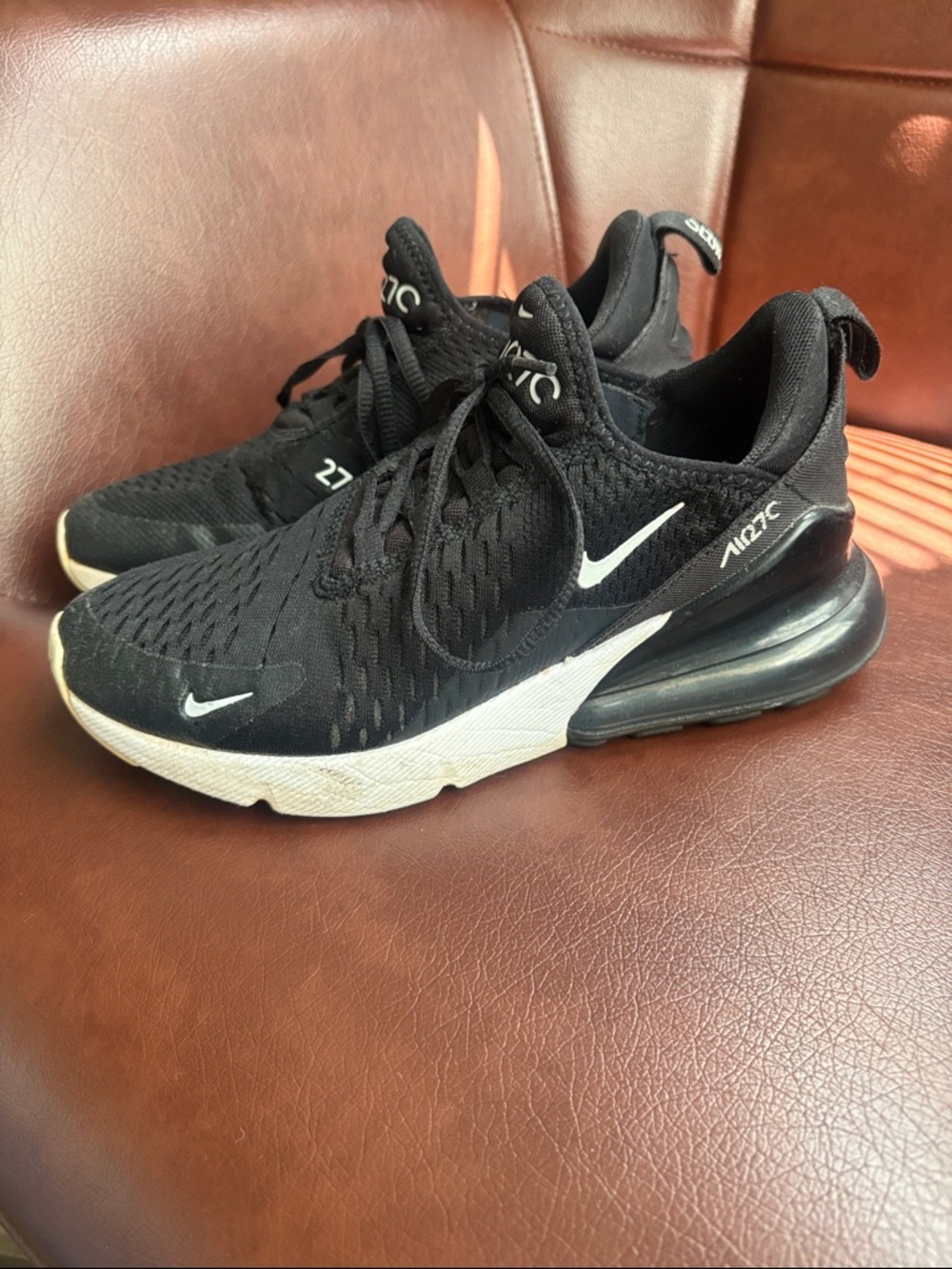 Nike Black White Air Max 270 Running Shoes